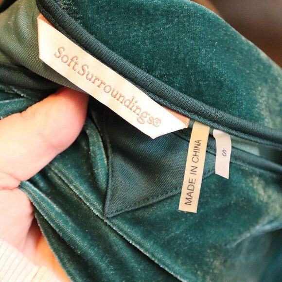 Soft Surroundings | 3/4 Sleeve Velvet Tunic Top Small - Picture 6 of 8